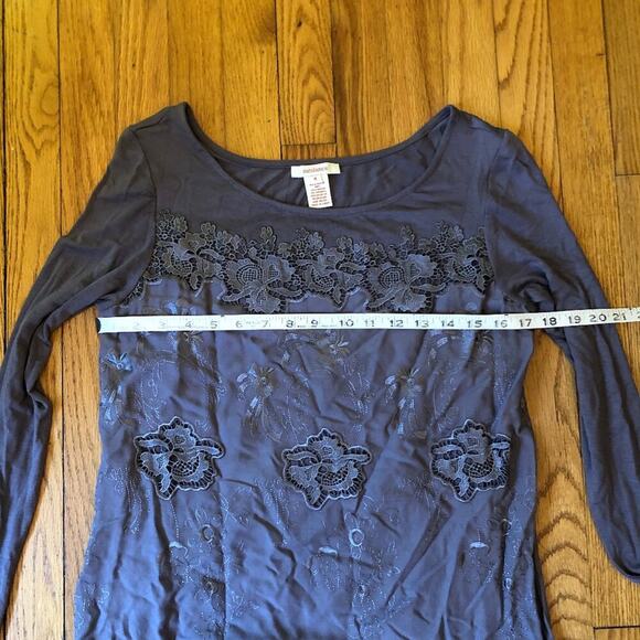 Sundance EUC Womens Light Gray Midi Dress Embroidered Soft - Size 4 - Picture 9 of 13